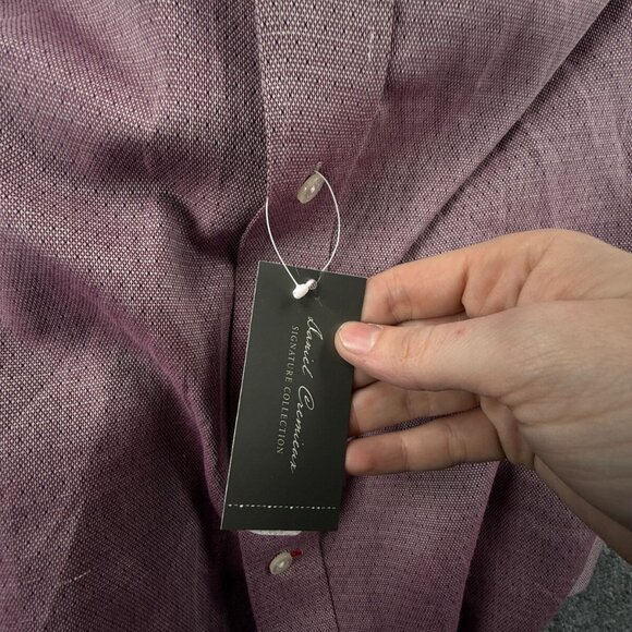 NWT Daniel Cremieux Long Sleeve Button Up Shirt Purple XL Cotton Blue X Print - Picture 14 of 16